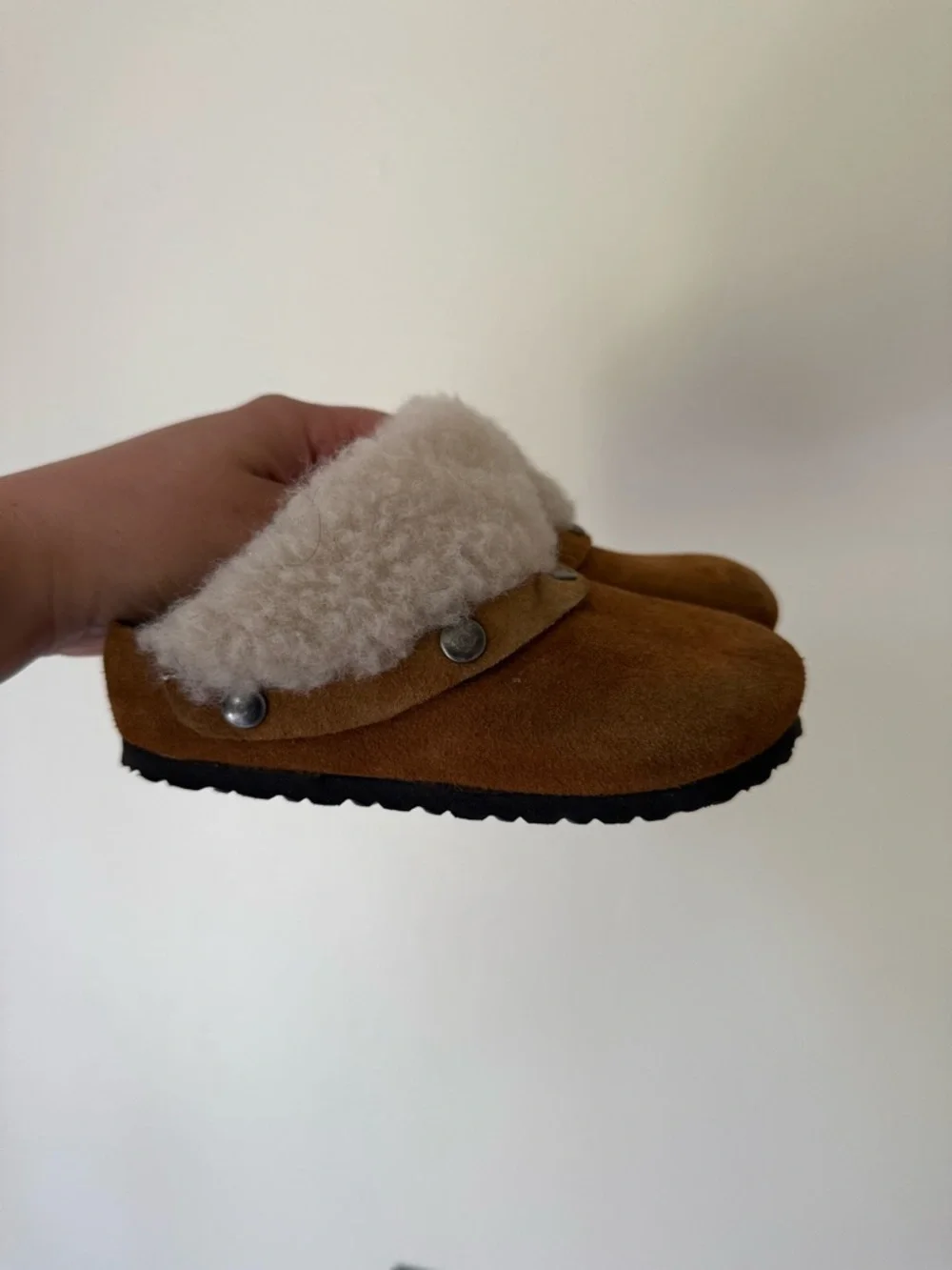 Birkenstock Kaprun Cuff Kids Suede Shearling Clog EU 26 - US 8